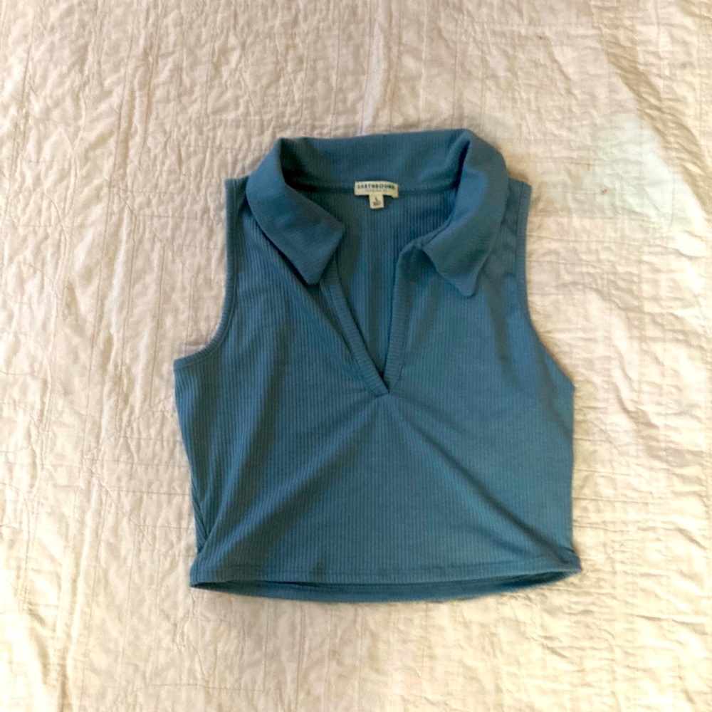 Blue crop top